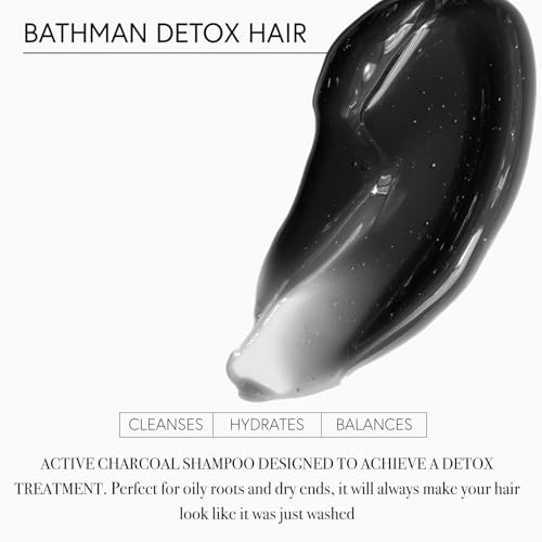 MONCHO MORENO Bathman Detox Hair - Active Carbon Shampoo : Oily roots and dry ends, Cleanses and purifies oily hair 500ml