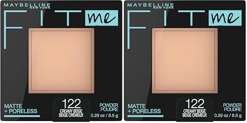 Maybelline Fit Me Matte + Poreless Pressed Powder Creamy Beige 122 - Pack of 2
