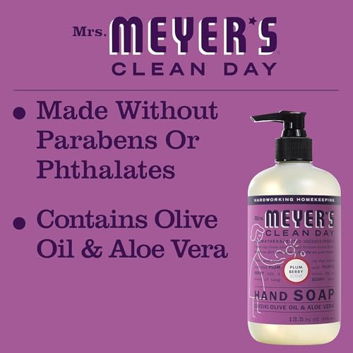 Mrs. MEYER'S CLEAN DAY Plum Berry Scent Hand Soap Refill 33 Fl Oz (Pack of 4)
