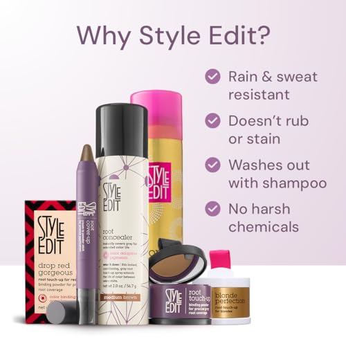 Style Edit Root Touch Up Stick - Dark Brown 0.11 oz, Travel-Friendly Hair Concealer