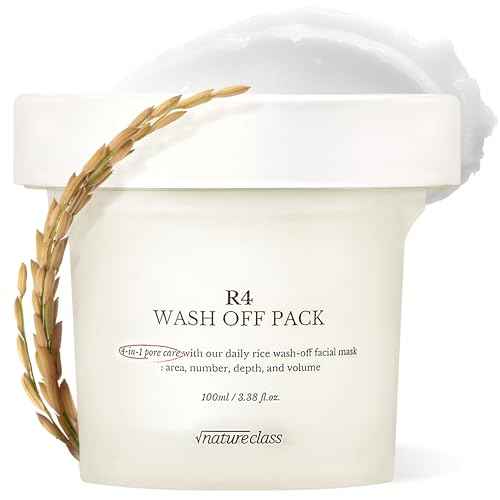 R4 Rice Wash Off Facial Mask ? 4-in-1 Korean Skin Care, Pore Refining, Gentle Exfoliating, Hydrating, Smooth Texture, Rice Ferment & Enzyme, Soft Cream Wash-Off, 3.38 fl oz