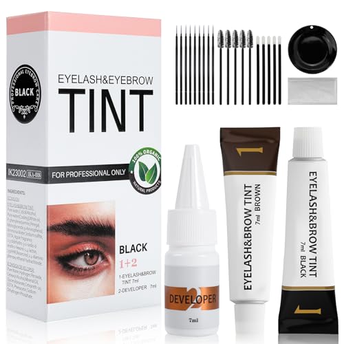 Eyelash & Eyebrow Tint Kit, 2-in-1 Professional Lash & Brow Color