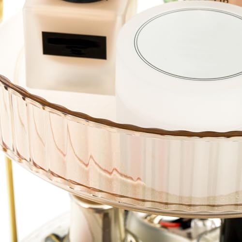 360 Rotating Makeup Organizer, 3 Tiers Plastic Bathroom Spinning Holder Rack, Round Lazy Susan Organizer, Large Capacity Countertop Shelf for Cosmetics, Perfume, Skincare, Spice, Toiletries