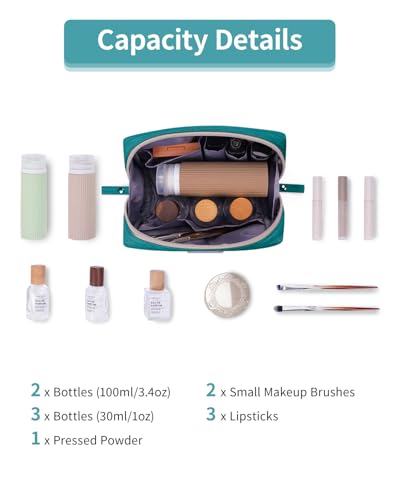 Narwey Small Makeup Bag with Compartments - Teal