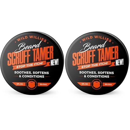 Wild Willies Beard Cream - Scruff Tamer for Short Beards & Stubble, Soothes & Nourishes with Green Tea Extract & Aloe Vera Gel (Pack of 2)