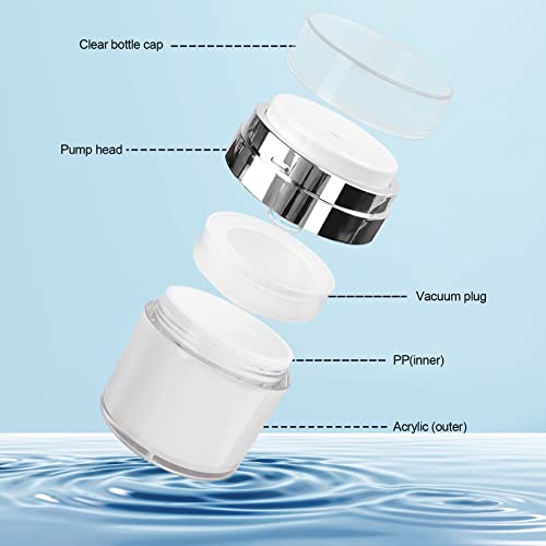 Travel Lotion Dispenser Airless Pump Jar - 0.5 Oz Refillable Skincare Container Variation 1