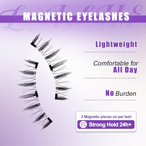 Magnetic Eyelashes with Applicator No Glue Reusable Magnetic Lashes Natural Lightweight Soft Magnetic Eyelash Wispy Easy to Use,2 Pairs of 2 Styles by Wendy Lashes(KS02/XM1)