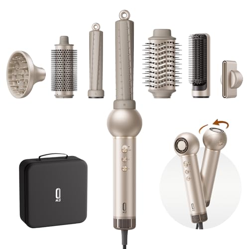 O.H.B 8-in-1 Hair Dryer Brush with Auto-Wrap Curlers