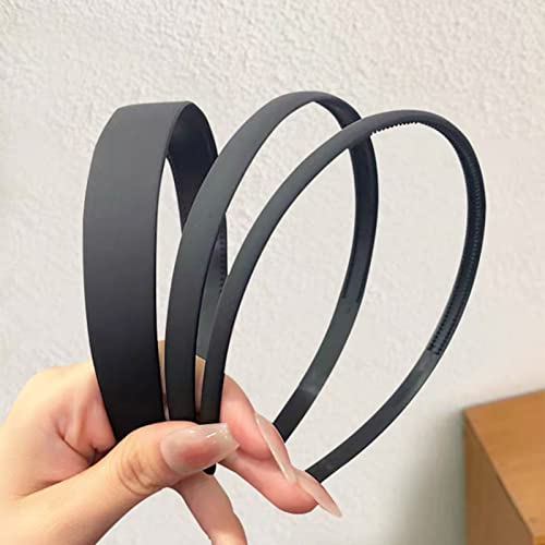 AEGYPIUS Solid Simple Plastic Headbands for Women Head Bands for Women's Hair Plain Soft Head Band Headband No Slip Fashion Hair Bands Cute Hair Hoops Hair Accessories For Girls Women (Black)