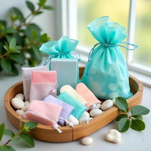 6 Pack Exfoliating Mesh Soap Pouches for Body & Facial Cleansing