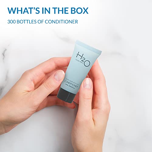 Travel Size Hotel Conditioner 300 Count 0.85 oz Bottles Guest Amenities for Hotels Vacation Rentals and Short Term Rentals Paraben Free Green Tea Scent Infused with Aloe and Olive Oil by H2O Therapy)
