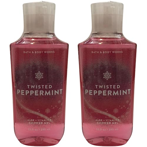 Bath and Body Works Body Care - Full Size Shower Gel Aloe + Vitamin E - 10 fl oz - Twisted Peppermint