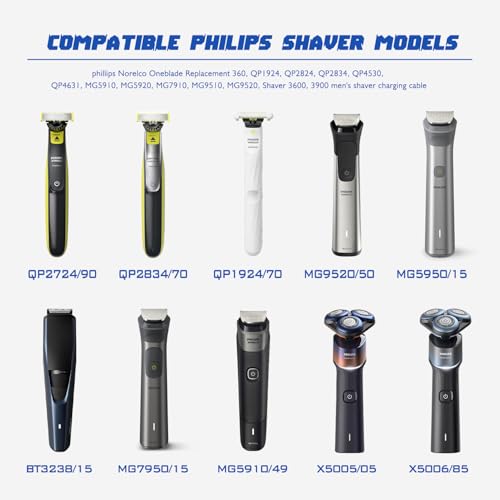 Pinkind 5V USB Charging Cable for Philips Norelco OneBlade Trimmers