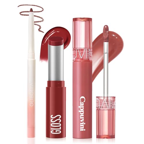 KIMUSE 3-Piece Lip Combo Set – Plumping Lip Kit with Gloss, Balm & Liner