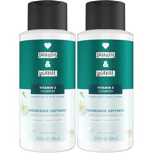 Love Beauty and Planet Conditioner with Vitamin E Coconut Milk & White Jasmine for Curly Hair & Natural Definition, Sulfate, Silicone, & Paraben Free. Cruelty-Free. 13.5 oz (Pack of 2)