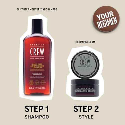 American Crew Men's Grooming Cream, Like Hair Gel with High Hold & High Shine, Stocking Stuffer for Him, 3 oz