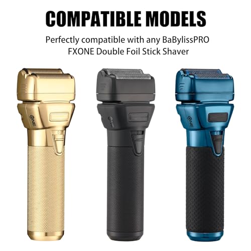 FX79RF2MB Replacement Foil and Cutters for BaBylissPRO FXONE Double Foil Stick Shaver, Hypoallergenic Extra-close Shaver Replacement Head, Matte Black
