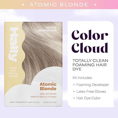 Hally Hair Color Cloud Demi-Permanent Blonde Foam - Lasts Up to 25 Washes