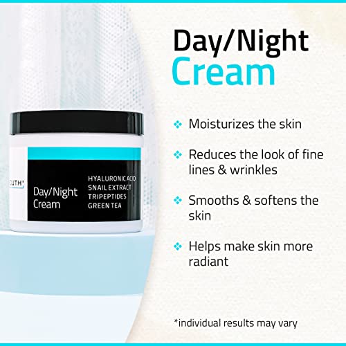 YEOUTH Day Night Cream for Face with Hyaluronic Acid, Snail Mucin and Copper Tripeptide, Moisturizer Face Cream, Hydrating Face Moisturizer for Women and Men 4oz