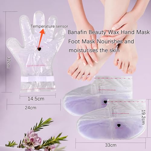 Paraffin Wax Gloves,The Paraffin Wax for Hand and Feet,Paraffin Hand & Foot Treatments and Booties Set for Intensive Hydration At Home Or Spa(Lavender) 2 Pair Hand & Foot Wax Gloves