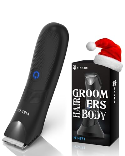 VIKICON Waterproof Manscape Trimmer for Men with LED Light
