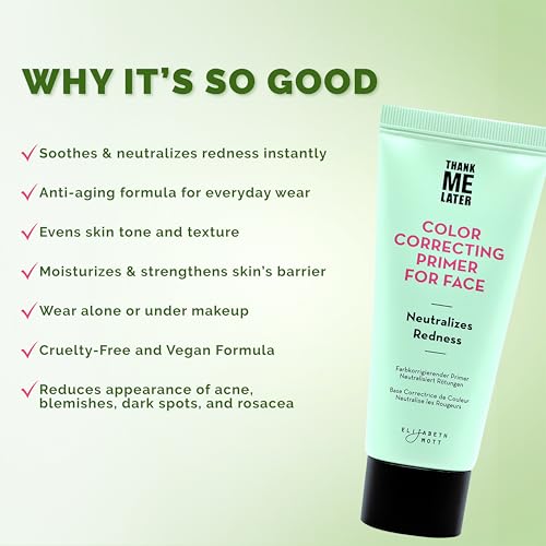Elizabeth Mott Color Correcting Face Primer - Green CC Cream, 30g