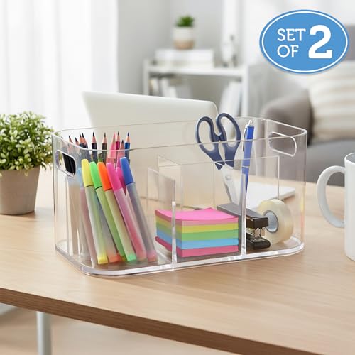 STORi Bliss 5-Compartment Makeup Organizer, Set of 2