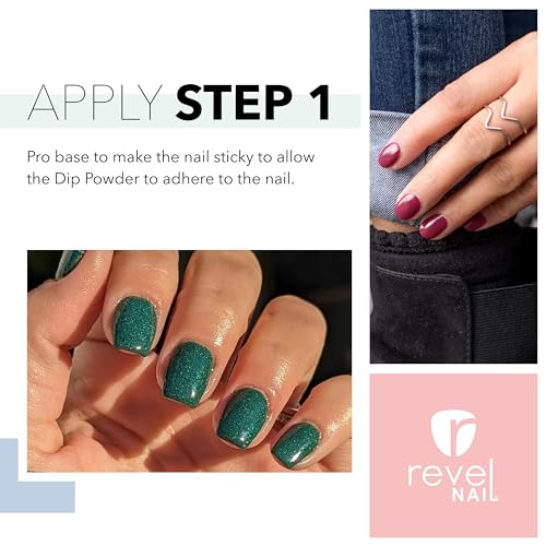 Revel Nail Dip Powder Pro Base Coat - Long-Lasting Dip Nail Liquid, 0.5 oz