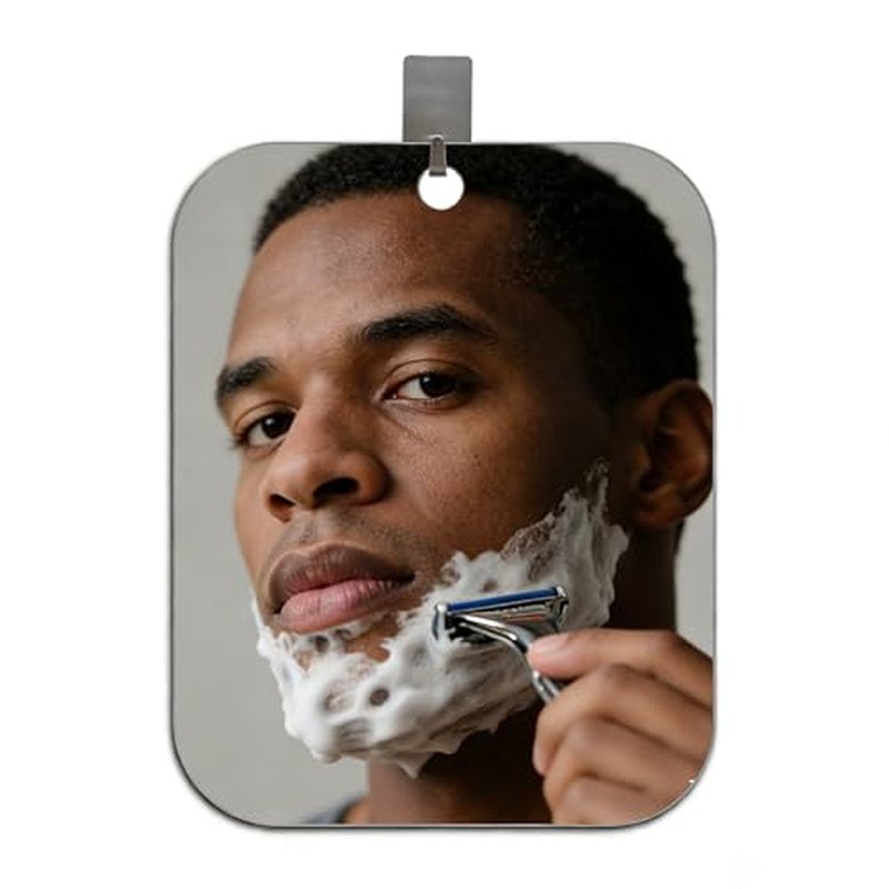 Fogless Shower Mirror for Shaving – 9.4"x7.4" Shatterproof with Hook