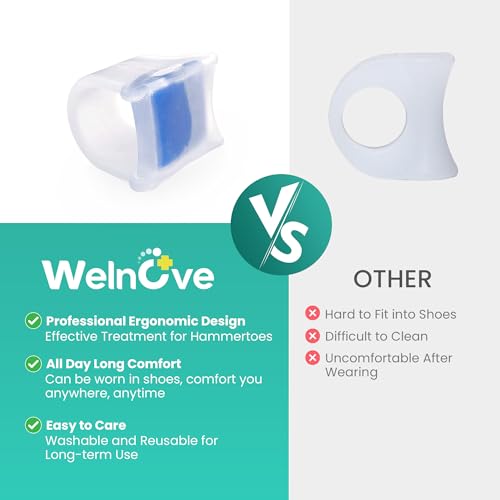 Welnove Hammertoe Corrector - 6 Pack Toe Splints for Pain Relief