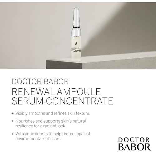 DOCTOR BABOR Renewal Ampoules, Serum Concentrate for Face, with Anti-Ageing Effect, Finer and Smoother Skin, Encapsulated Retinol with Bakuchiol and Tripeptide, Vegan Formula, 7 x 2 ml