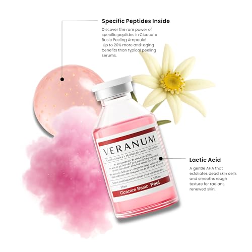 Cicacare Basic Peeling Ampoule ? Gentle Exfoliating & Repair Serum with Lactic Acid, Cica EVs & 9-Peptide Complex ? No-Rub Peeling for Smooth, Radiant, Restored Skin ? 1.2 fl oz (35 mL)