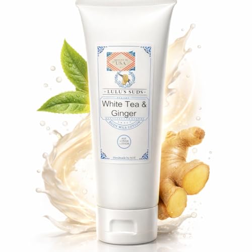 Lu Lu's Suds Handmade All Natural Goat Milk Moisturizing Body Lotion (4oz, White Tea & Ginger)