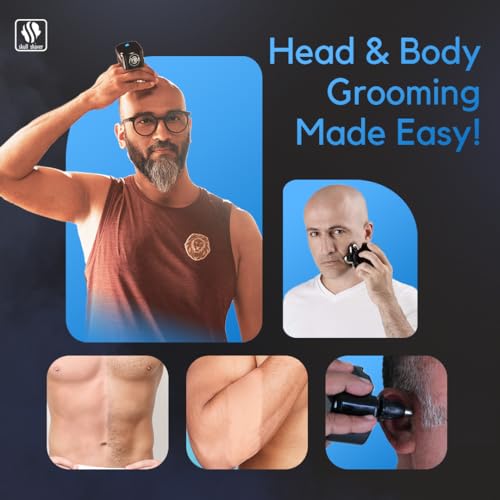 Skull Shaver Palm Shaver for Men - Head & Face Razor - Ergonomic Design - Waterproof Cordless Razor - Travel Friendly - Grooming Gift for Bald Men