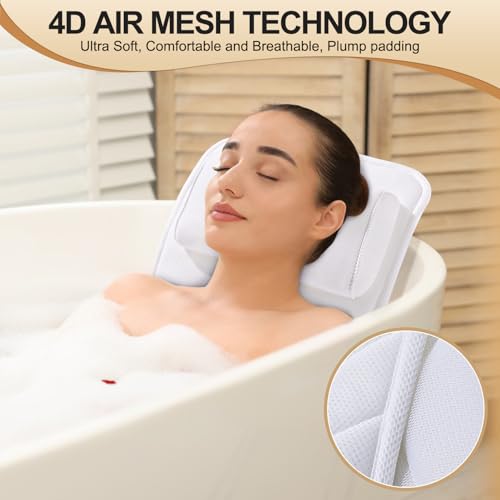 Full Body Bath Pillow with 3D Mesh & Suction Cups - 50x15"