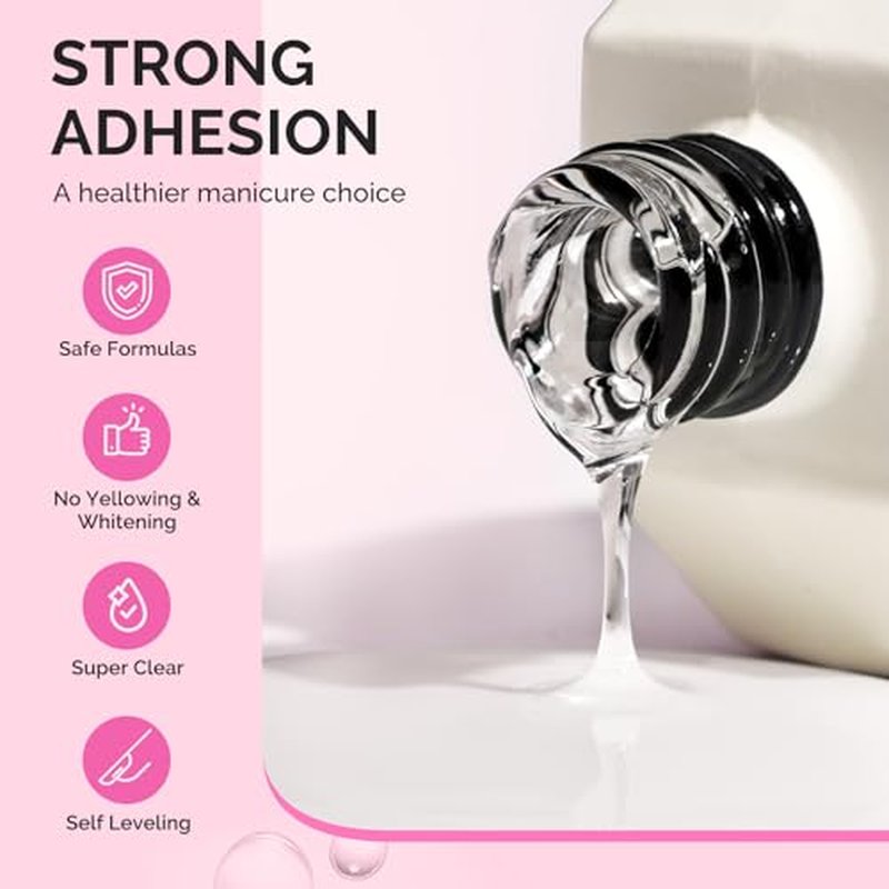 MelodySusie 3Free Nail Glue Gel – 5-in-1 False Nail Adhesive, 2x15ml