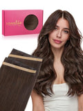 Tape in Hair Extensions 18'' Remy Human Hair Chocolate Brown