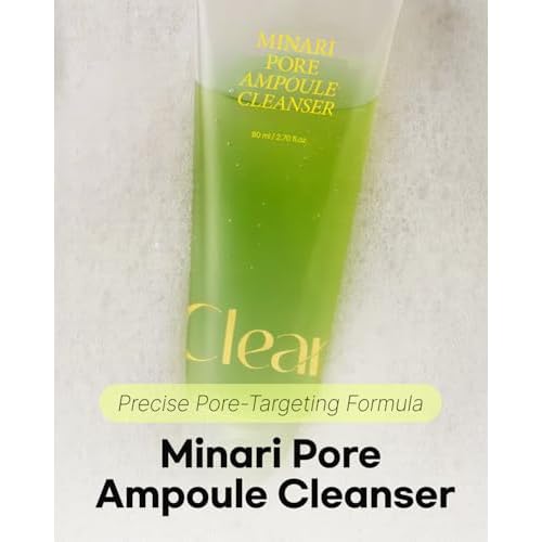 Minari Ampoule Cleanser for Face ? K-Beauty Korean Water Parsley & Kakadu Plum Extracts, Hydrating & Gentle Daily Facial Cleanser, 80ml/2.71 oz
