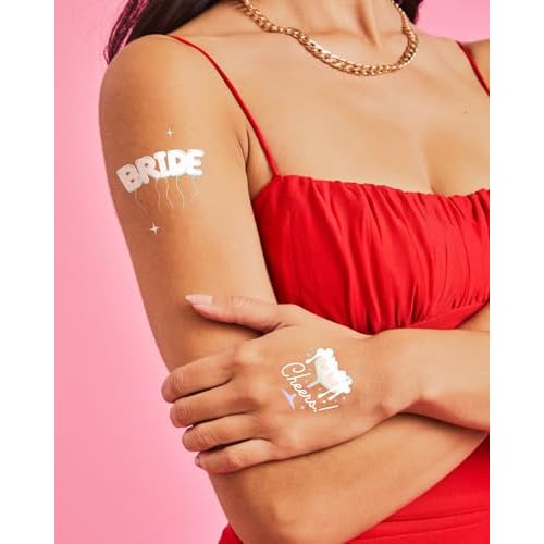xo, Fetti Iridescent Bachelorette Temporary Tattoos - 48 Styles | Clound Nine, Bach Party Decoration, Bridesmaid Favor, White Bride To Be Accessory, Bridal Shower Supplies, Engagement Decor