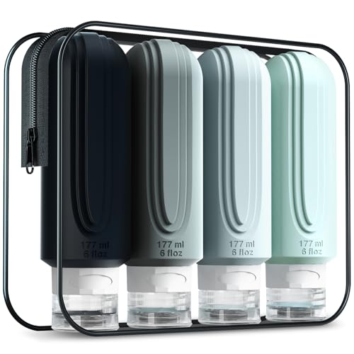 Mrsdry Travel Bottles 6oz Leak Proof Containers, 4 Pack