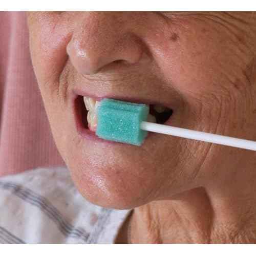 (50 Pack) Safety Anti-Penetration Gum-Protective Mouth Swabs for Elderly, Gum Cleaning, Anti-slip Rod. Higher Density Sponge Non-Detaching Sponge. Individually Wrapped 50 Counts (Unflavored)