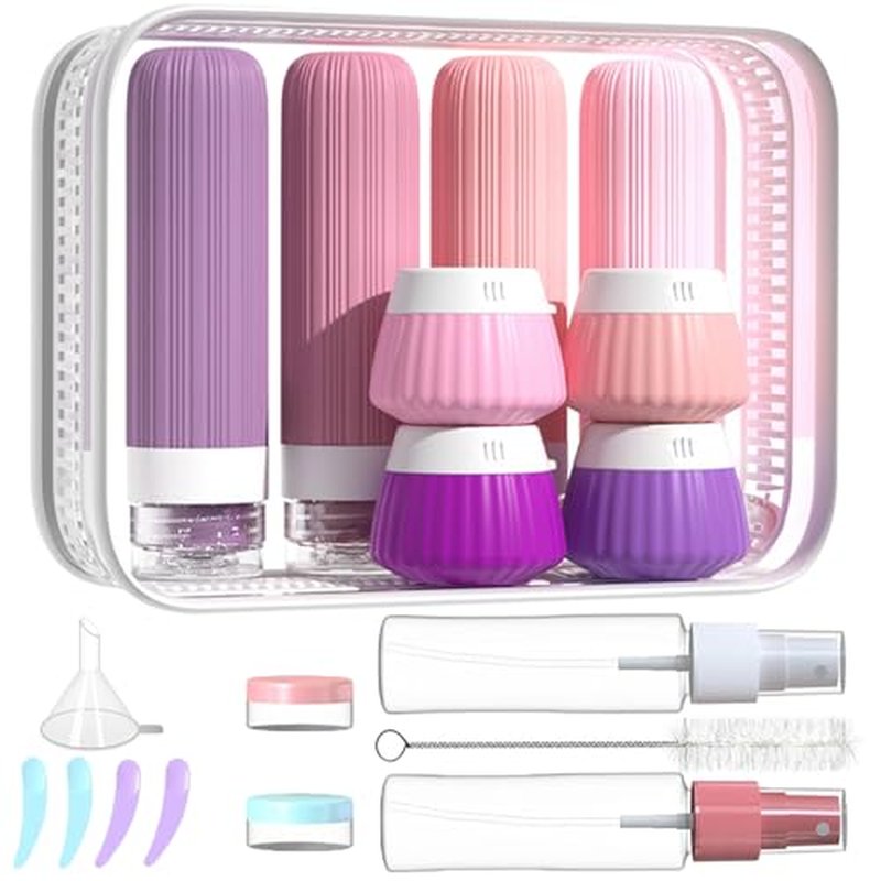 18-Pack TSA Approved Travel Bottles Set with Toiletry Bag