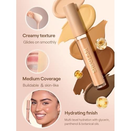 SHEGLAM Like Magic Hydrating Concealer Color Correcting Liquid Concealer Long Lasting-Pink Pearl