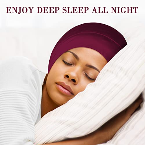 Fittia Satin Lined Sleep Bonnet for Hair Protection, Adjustable Non-Slip Cap