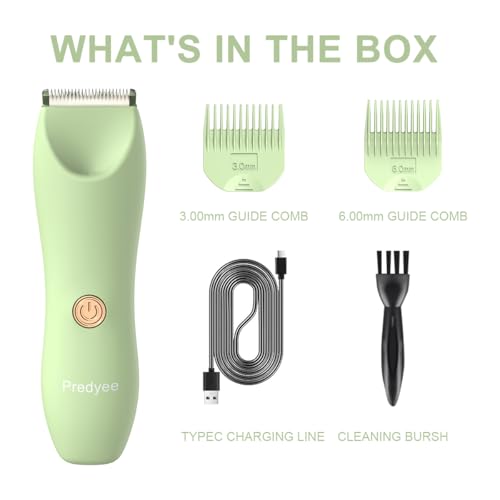 Body Hair Trimmer for Men Women - Ball Trimmer Manscape Electric Shaver for Pubic Groin Bikini - IPX7 Waterproof Rechargeable Body Groomer with LED Light Travel Lock - 120Min Runtime