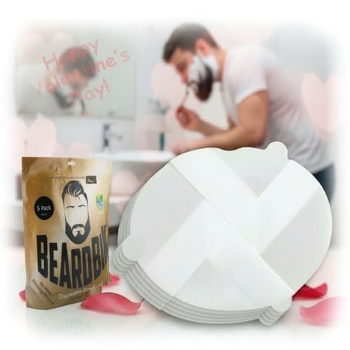 Beard Hair Catcher for Sink - Wet-Strength Shaving Guard, Patented Contour-Molding Sustainable Disposable Trimming Barrier for Mess-Free Grooming, Water Saving & Easy Bathroom Sink Cleanup by BeardBin