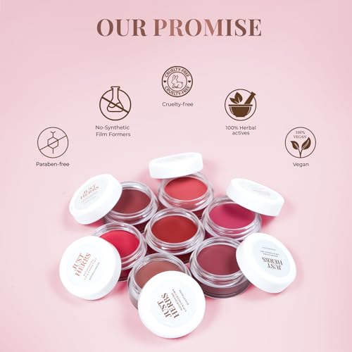 Just Herbs Organic Creamy Matte 3 in 1 Lip & Cheek Tint, Blush For Women - SLS,Chemical & Paraben Free - 0.14 fl. oz. (Pink Forever)