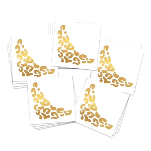 Metallic Gold Cheetah Print Under Eye Temporary Tattoos 20pk