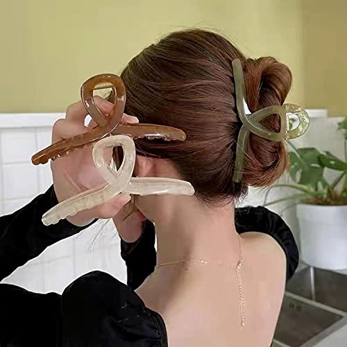 Big Jelly Claw Clips for Thick Hair - 5.1" Butterfly Clips