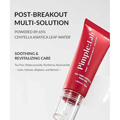 Tea Tree Centella Face Gel - Post-Breakout Soothing Spot Care for Redness & Uneven Skin Tone - Lightweight Moisturizer 40ml / 1.35 fl oz